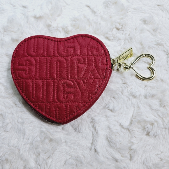 Juicy Couture - Crimson Heart Shaped Keychain Coin Purse - Picture 2 of 11